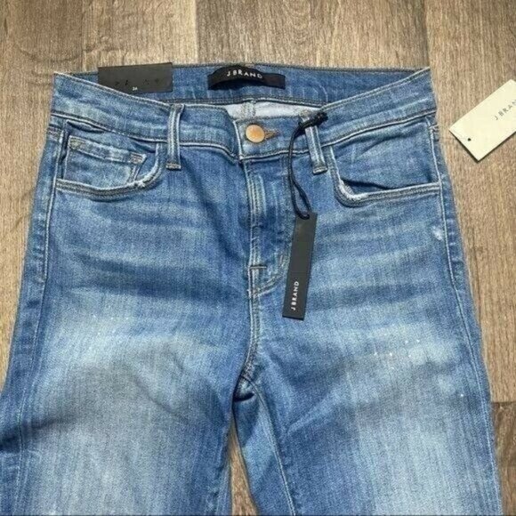 J Brand Collison Distressed Blue Mid Rise Jeans Size 26 - Picture 4 of 12